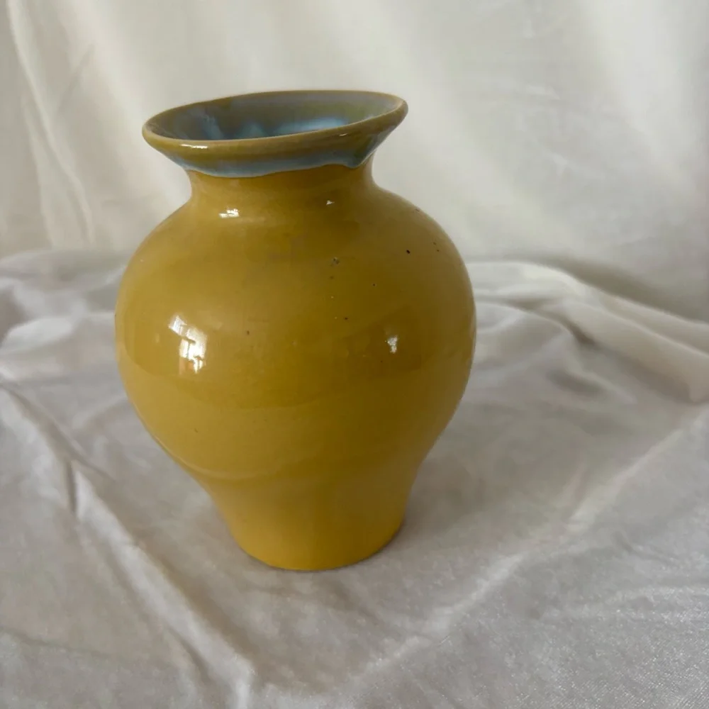Vintage ceramic dragon fly vase home decor midcentury fairy 70s folk midcentury